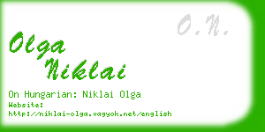 olga niklai business card
